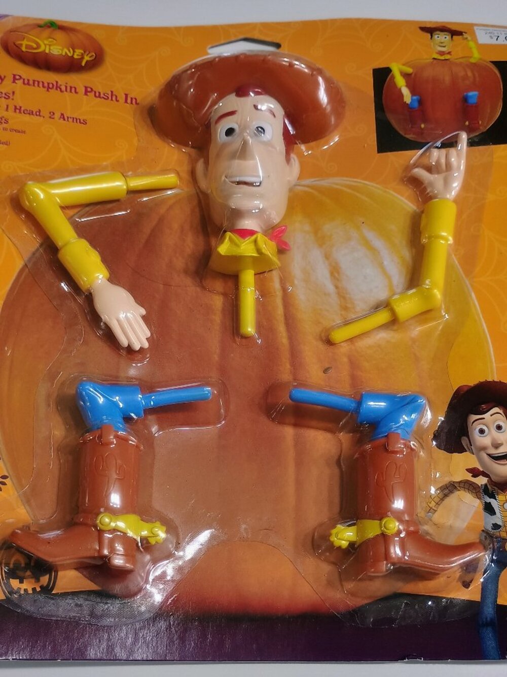 Disney Pixar Toy Story Woody Pumpkin Push In Halloween Decorating Kit 2012 NOS